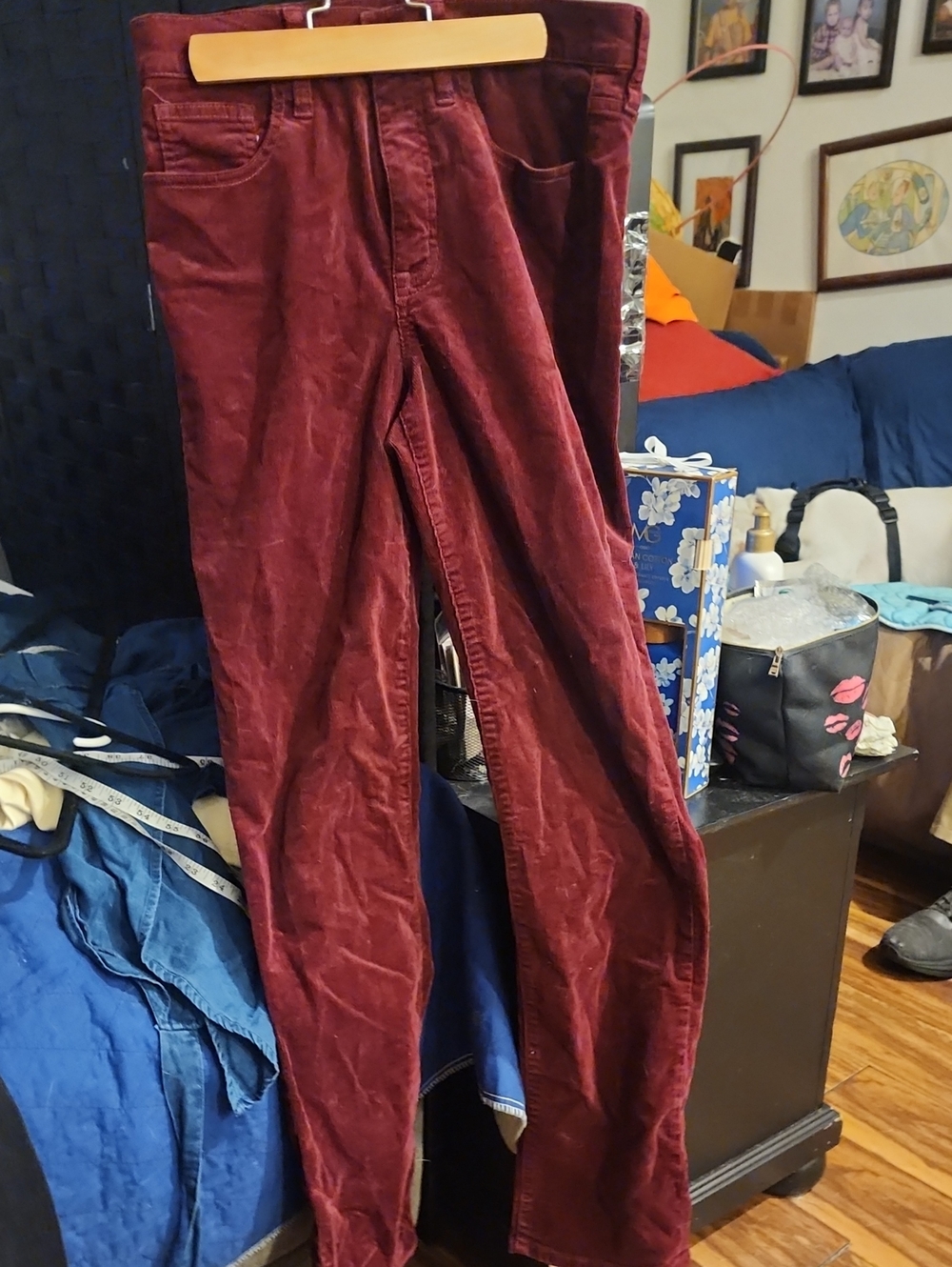 J. Crew Factory Corduroy Pants in Burgundy